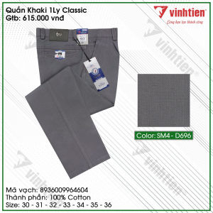 (Freeship Max)[HCM]Quần Kaki 1ly Classic Cotton Vĩnh Tiến 615 - Nhiều Màu