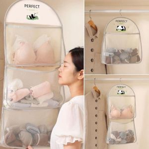 Large Capacity Net Underwear Storage Bag Space-saving Multi-layer Storage Mesh Bags Home Wardrobe Hangable Storage Supplies