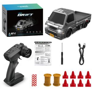 OUTOPEAN 4WD 1:64 RC Truck 2.4G High Speed Remote Control Drift Truck LED Lights RC Drift Car Desktop Racing Toy