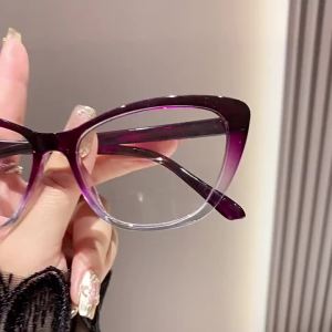 European and American Style High-End Reading Glasses Fashion Anti-Blue Light Glasses Internet Celebrity Cat Eye Elderly Single Vision Reading Glasses