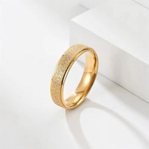 Newest 6MM Stainless Steel Frosted Ring Simple Personality Wedding Engagement Ring For Fashion Women Men Jewelry Gift