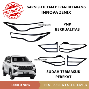 PAKET GARNISH HITAM LIST LAMPU DEPAN BELAKANG MOBIL NEW INNOVA ZENIX 2023
