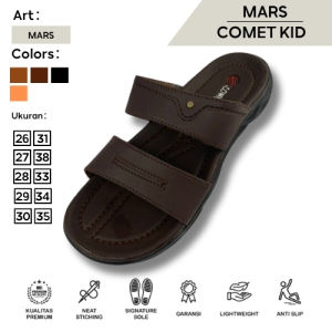 MARS Comet Kid Sandal Kulit Anak Cowok Slop Anti-Slip Warna Variatif Ukuran 26-35