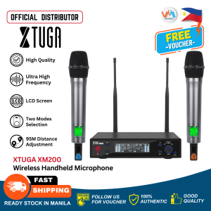XTUGA XM200 2 Channel Professional UHF Wireless Microphone System True Diversity Wireless Microphone Enhance Signal
