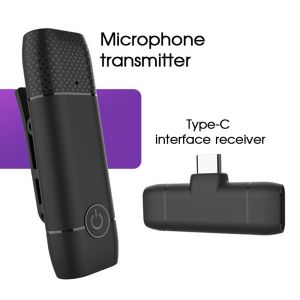 SAMMU Lapel Wireless Microphone Portable Noise Reduction Lavalier Wireless Mic For iPhone/android ios Type-c Lightning Connector For Videoke Recording Live Broadcast Gaming Youtube TikTok