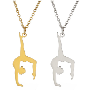 Practical Sturdy Stainless Steel Gymnastics Pendant Necklace Portable for Women with Artistics Charm Stylish Outfits