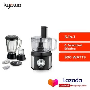 Kyowa Food Processor KW-4655 | 3-in-1 Multi-Function Food Processor with Blender and Dry Mill Attachments KW4655
