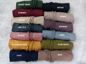 Hijab Instan Bergo Pet Ropel HASANAH Tali Kepang Jersey Premium