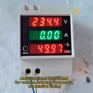 Din Rail LCD Digital Voltmeter Power Wattmeter Electric Energy kWh Meter Frequency Volt Amp Monitor AC 220V 100A
