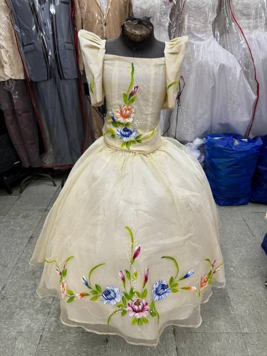 Modern Filipiniana Blouse and Skirt painting for kids Lazada PH