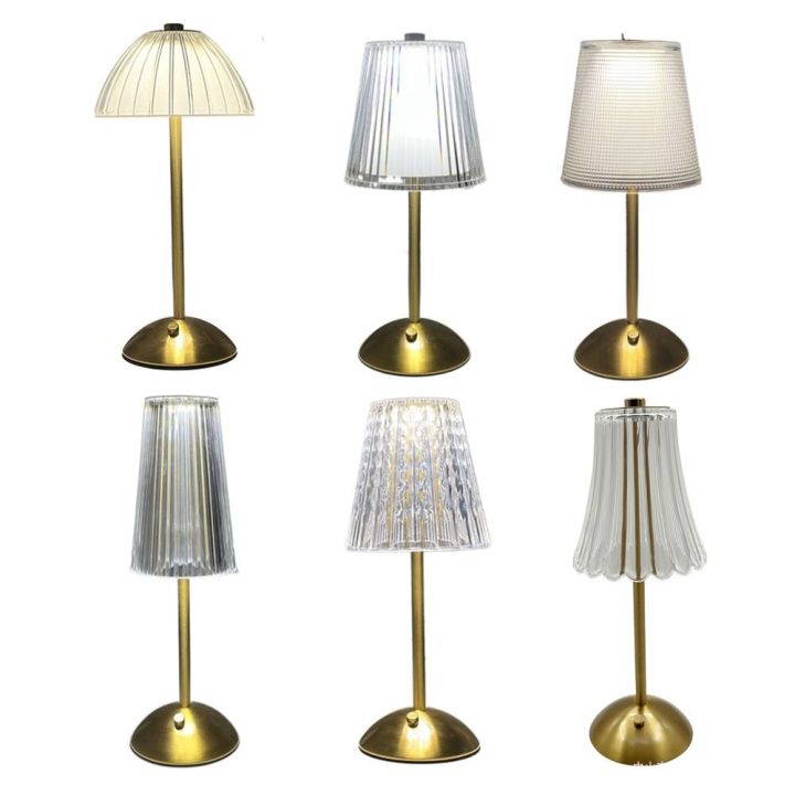 CHPERF Dimmable Crystal Table Lamp 3 Colors Nordic Style Touch Control ...