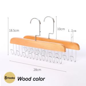 Wood Hangers 8 Hooks Women Bra Hanger Space Saving Closet Organizer Storage Rack Underwear Hanger