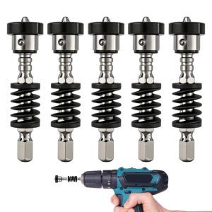 HUGHES 2/5Pcs ic Spring-Loaded Screwdriver Bits Ring Positioning Detachable Limit Ring Screw Holder for Drill Drilling Accessory Anti-Drop Screw Retaining Wall Screw Bits Screw Retaining Tool