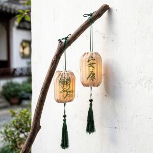 FORTUNESS with Tassel Mid-Autumn Festival Lantern Elastic Cloth Decorative Small Lantern Ornament Portable Best Wishes Glowing Lantern Pendant Outdoor Scene