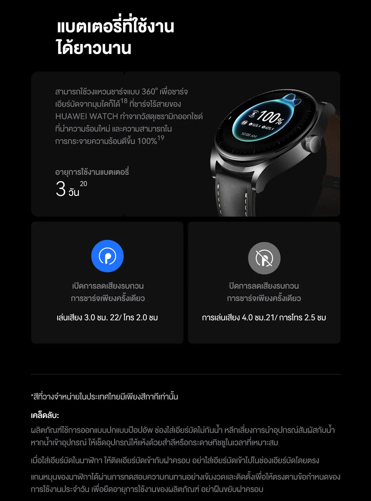 HUAWEI WATCH Buds อุปกรณ์สวมใส่ นาฬิกา smart watch ร้านค้าอย่างเป็นทางการ
