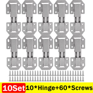 10pcs Cabinet Hinges / No-Drilling Stainless Steel Hydraulic Hinge / Installation Concealed Hinge / for Drawer Window Cupboard Cabinet Door