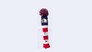 USA Flag Eagle Embroidered Knitted Golf headcovers 135 Set for 460cc Driver Wood Hydrid POM POM Head Club Covers