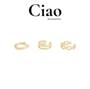 Set 3 khuyên vành tai kẹp vành tai mạ bạc thiết kế trendy mã 16 Ciao accessories