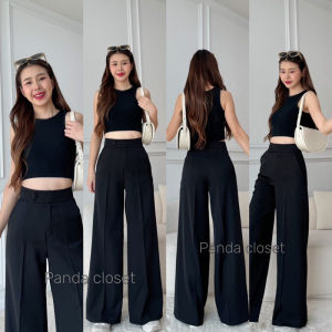 🛍️𝐍𝐞𝐰 𝐜𝐨𝐥𝐥𝐞𝐜𝐭𝐢𝐨𝐧🛍️ PANDA0013 งานใหม่ล่าสุดกางเกงขากระบอกใหญ่เอวสูงแต่งกระดุมหน้าทรงสวยมากพร้อมส่ง🛍️