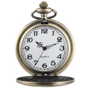 LUMIYA Steampunk Clock Necklace Hollow Quartz Movement Pocket Watch Pendant Fashion Accessory Flip Chain Watches For Women Men