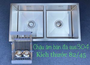 Chậu Rửa Bát Âm Bàn 2 Hố Cân 82x45 cm KOREA cao cấp bền bỉ với thời gian