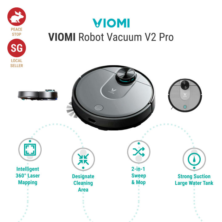 Local Warranty] Viomi V2 Pro Robot Vacuum Smart Water Tank Dual