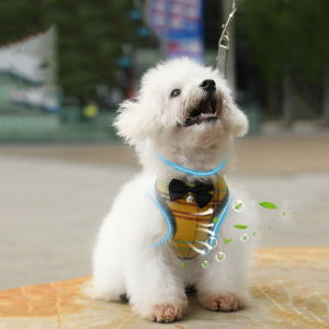 Bộ dây dắt cho Chó Mèo kèm yếm sọc caro dễ thương (mẫu mới) - Hara Pet Store