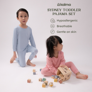 Kalma Kids Organic Bamboo Sleepwear Long Sleeve Toddler Pajama Set | Sydney Collection