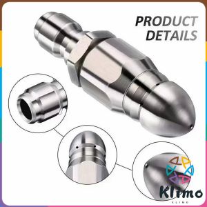 Klimo High Pressure Sprayer Nozzle Clean Sewer Aluminum Pressure Washer Quick Plug Drain Hose Nozzle Tool