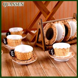 QUANSEN 3set Miniature Dollhouse Latte Coffee Mug Mini Cup Model Toys For Home Decor Accessories
