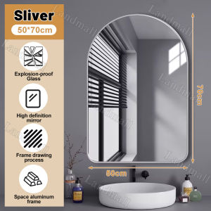 HD Arched Bathrom Wall Mirrors Home Decoration Wall Stickers Oval Bathroom Mirrors Living Room Bathroom Home