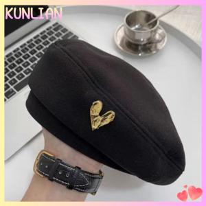 [KUNLIAN] Cotton Women Berets Winter Hats Vintage French Plaid Top Cap Painter Hat Autumn Winter Street Octagonal Beret Caps