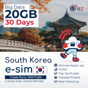 [South Korea Big Data] eSIM Korea Selatan Kuota Besar (Sampai 20 GB) | Roaming Internasional