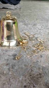 lonceng kuningan besar ukuran besar 16 cm x 17 cm diameter 16 cm tinggi 17 cm lonceng sekolah lonceng kantor bahan kuningan brass lonceng rantai