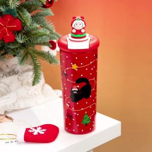 1/2pcs Christmas Insulated Bottle Stainless Steel Vacuum Leak Proof Insulated Cup Portable Outdoors Large Capacity Water Cups