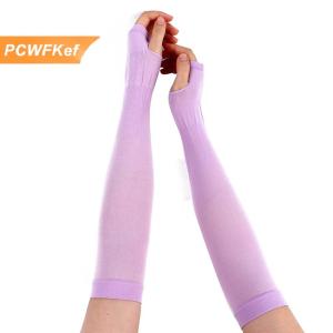 【PCWFKef】 Băng lụa tay áo kem chống nắng Cuff ARM UV Sun bảo vệ chống trượt mùa hè ngoài trời cưỡi