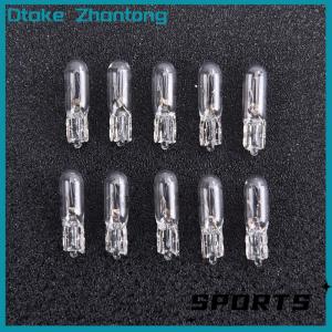 Dtake 10Pcs 12V 1.2W T5 Glass Light Bulb Dashboard Instrument Panel Brake Light Bulbs