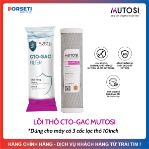 Lõi Lọc Nước Mutosi Số 2/3 – Lõi Thường CTO-GAC Giúp Loại Bỏ Clo Và Chất Khí Gây Mùi Trong Nước