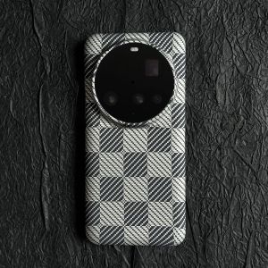 Luxury Slim Thousand Bird Grid Pattern Case For Xiaomi 15S Pro 15 14 13 Ultra Pro Carbon Fiber Plastic Borderless Cooling Cover