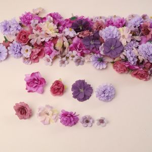WAPKTY 50Pcs DIY Faux Flower Heads Silk Multicolor Fake Peony Daisy Rose Flowers Artificial Flowers Heads Home Decoration