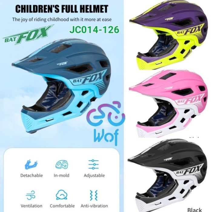 BATFOX Kids JC014 126 Helm Sepeda Anak Fullface Child Bicycle