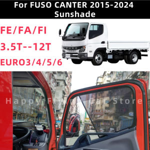 เหมาะสำหรับมิตซูบิชิ FUSO Canter FA FE FI 3.5-12T กระจกบังแดดรถยนต์แบบพิเศษผ้าใบบังแดดประตูด้านหน้าและด้านข้างกันแดดฉนวนม่านผ้าม่านตาข่าย