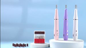 COSLUS C42 Cordless Nail Drill File with Stepless Precise Speed Control Professional for Acrylic Gel Dip Powder Polish Rechargeable Portable Mani Pedi for Home Salon Easy to Use Pink