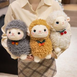 BLESSFUL Cartoon Sheep Doll Plush Toy Fluffy Simulation Little Sheep Doll Kids Accompany Dolls Kawaii Animal Fluffty Doll Birthday Gift