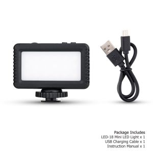【Big-Sales】 Kiwifotos LED 18 5600K Mini LED Fill USB Chargeable for Vlog & Live Streaming on Camera / Phone Clip / Phone Grip