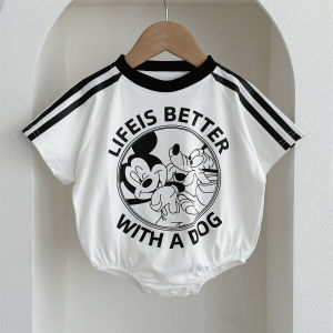 ชุดเสื้อสเวตเตอร์ลายสามเหลี่ยมสำหรับเด็กอ่อนสำหรับเด็กชายและเด็กหญิง ชุดลายสามเหลี่ยมแขนสั้นลายการ์ตูน