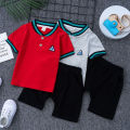 ⭐READY STOCK⭐ 2-piece tshirt budak lelaki Kids boy clothes baju baby boy clothes budak lelaki polo shirt 0-5 tahun boy cotton round neck T-shirt shorts baju kanak kanak lelaki murah set seluar Set baju bby boy baju budak lelaki set birthday boy clothes. 