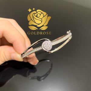 Gelang Titanium SW2 Lapis Emas 18k ANTI KARAT crystal swarovski perhiasan bangle wanita hadiah unik