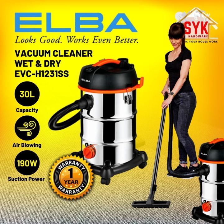 SYK ELBA EVCH1231SS Stainless Steel Wet and Dry Vacuum Cleaner Hepa