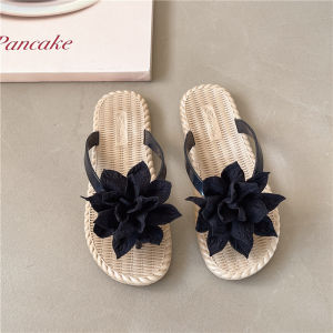 Floral Flip-Flops For Women New Summer Style Sweet And Versatile Suitable For Seaside Vacations Non-Slip Soft-Soled Beach Sandals